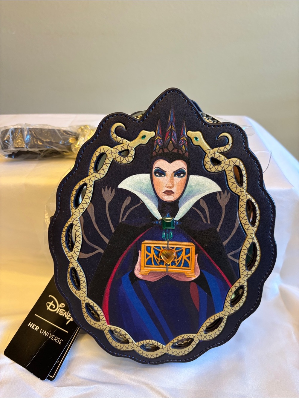 Disney Evil Queen Navy, Black and Gold Decorative Crossbody